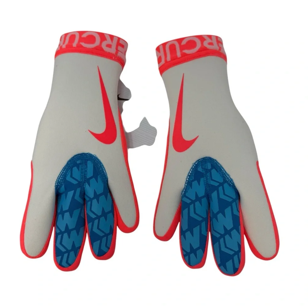 Nike GK Mercurial Touch Victory Soccer Gloves DC1981-101 Size 6 Ivory Neon blue